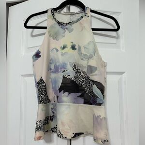 ZARA peplum, floral blouse